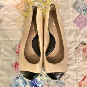 Beige & Black Ballet Flats Size 8